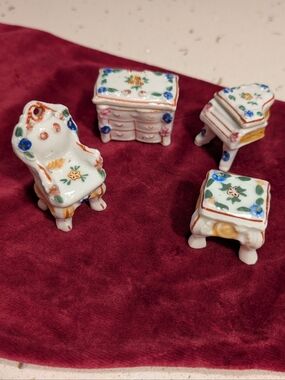 Vintage Porcelain Dollhouse Furniture Set Made In Occupied Japan Home Decor